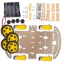 Kit chasis, motor, ruedas y portapila para robot auto 4WD