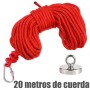 Kit de pesca magnético man de pesca 48mm 88kg de fuerza con cuerda 20 mts y mosqueton
