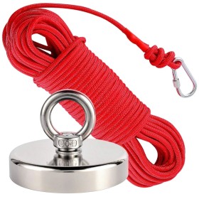 Kit de pesca magnético man de pesca 60mm 156kg de fuerza con cuerda 20 mts y mosqueton