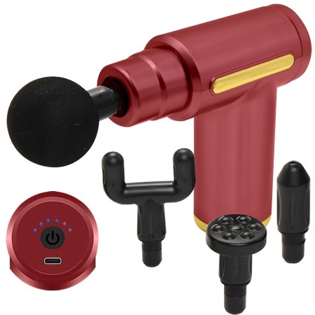 Pistola masajeadora 4 cabezales para rehabilitación y contracciones