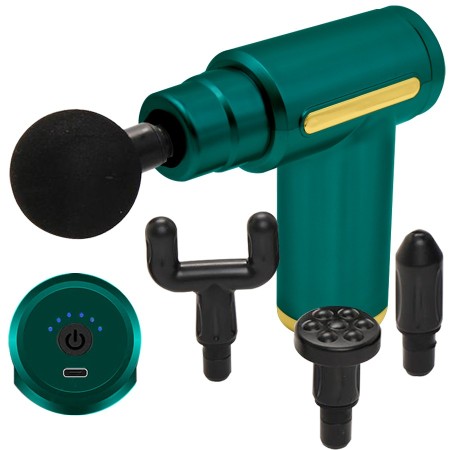 Pistola masajeadora 4 cabezales para rehabilitación y contracciones