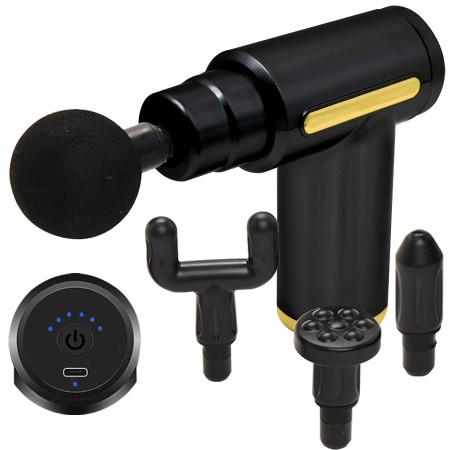 Pistola masajeadora 4 cabezales para rehabilitación y contracciones