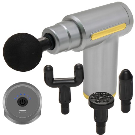 Pistola masajeadora 4 cabezales para rehabilitación y contracciones