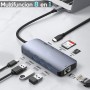 Adaptador USB Tipo C 8 en 1, Hdmi 4K Usb 3.0 USBC RJ45 SD/TF