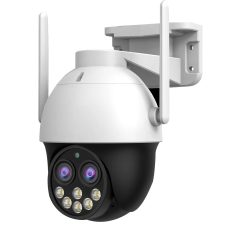 Cámara inteligente de doble lente Wi-Fi con giro/inclinación de 4MP