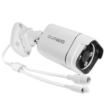 Cámara Bullet 4 Led IR 5 MP Microfono parlante para exterior Ethernet