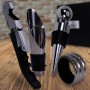 set de 4 accesorios de vino, vertedor, tapon, abridor y aro antigoteo