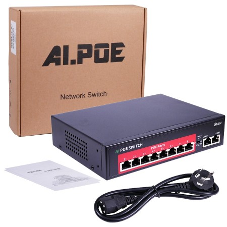 Switch de 8 puertos 100 Mbps y 2 puertos cascada