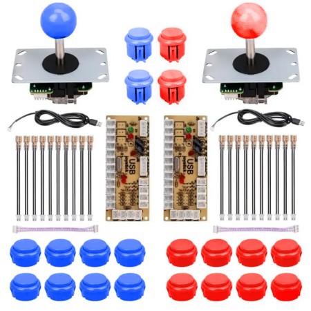 KIT Palanca, 10 pulsadores y controlador para ARCADE