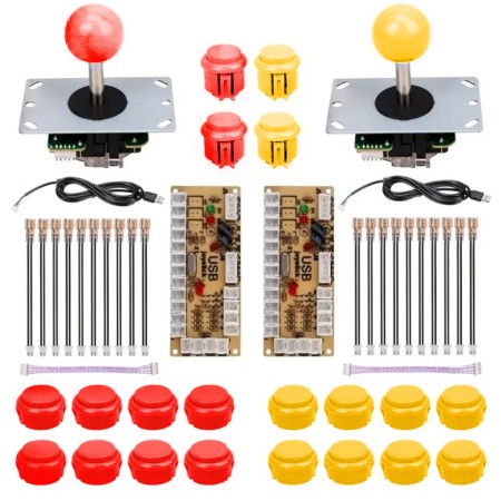 KIT Palanca, 10 pulsadores y controlador para ARCADE
