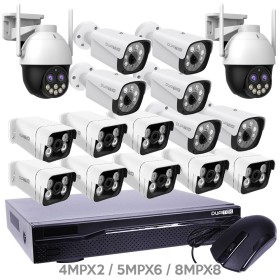 NVR 16 canales + camaras / 2x4MP / 6x5MP / 8x8MP