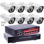 NVR 16 canales + 8 camaras 5MP + Switch de 8 puertos POE