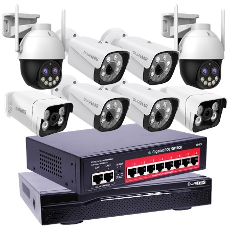 NVR 16 canales + camaras / 2x4MP / 6x8MP