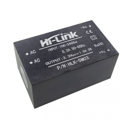 Fuente Switching Aislada Compatible con Arduino HLK-5M03 de 3,3V 5W 1.5A