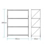 Estanteria Rack Metálico 4 niveles capacidad 1200kg