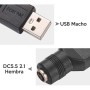 Adaptador USB Hembra USB Macho a DC 5,5x2,1mm