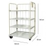 Carro Estantería de Acero 5 Niveles 100x85x160 cm