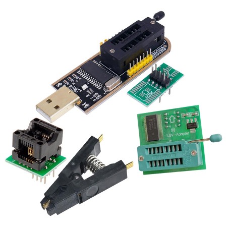 Combo Programador Usb Ch341a + Adp TTL 1.8V  + Pinza + Adapt. Soic8 200mil