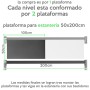 Plataforma para estanteria rack 300kg 60 x 100cm Montaje sin tornillos