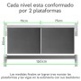 Estanteria Metálica tipo rack 250x60x150cm 4 niveles 8 estantes 500KG