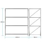 Estanteria Metálica tipo rack 250x80x200cm 4 niveles 8 estantes 500KG