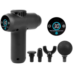 Pistola masajeadora 4 cabezales para rehabilitación con pantalla táctil 5V