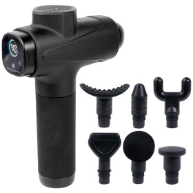 Pistola masajeadora 6 cabezales para rehabilitación con pantalla táctil 5V