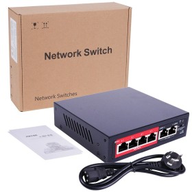 Switch de 4 puertos 100 Mbps 2 puertos PoE/LAN Uplink SFP