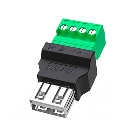 Conector USB 2.0 Tipo A Hembra a Terminal de Bornera