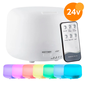 Difusor ultrasónico 24V potenciado con luz LED y fuente incluida