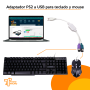 Adaptador PS2 a USB para teclado y mouse