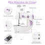Mini Maquina de coser hogareña con ranura para mangas