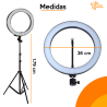 Aro de luz led 26 cm con tripode de 1.7m