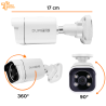 Cámara Bullet 4 Led IR 5 MP Microfono parlante para exterior Ethernet