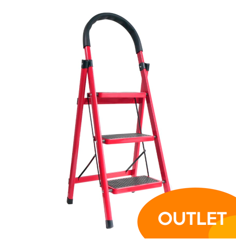 Escalera Plegable Doméstica 3 Escalones Acero OUTLET