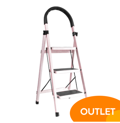 Escalera Plegable Doméstica 3 Escalones Acero OUTLET