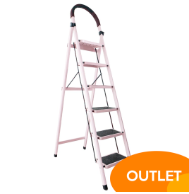 Escalera Plegable Doméstica 6 Escalones Acero