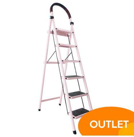 Escalera Plegable Doméstica 6 Escalones Acero