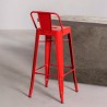 Banqueta Metálica con Respaldo Diseño Industrial