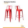 Banqueta Metálica con Respaldo Diseño Industrial