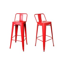 Banqueta Metálica con Respaldo Diseño Industrial