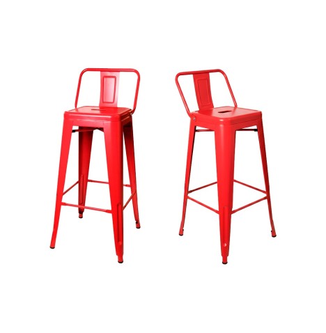 Banqueta Metálica con Respaldo Diseño Industrial