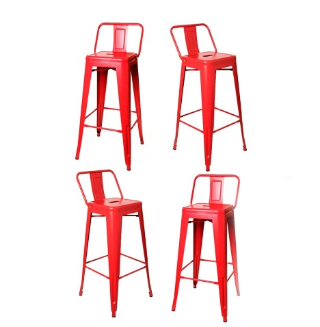 Banqueta Metálica con Respaldo Diseño Industrial