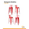 Banqueta Metálica con Respaldo Diseño Industrial