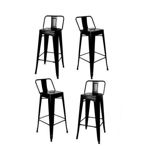 Banqueta Metálica con Respaldo Diseño Industrial