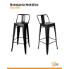 Banqueta Metálica con Respaldo Diseño Industrial