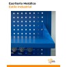 Escritorio Metálico Industrial con Repisa 50 cm y Tomas 220V