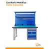 Escritorio Metálico Industrial con Repisa 50 cm y Tomas 220V