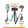 Gimbal Estabilizador de 1eje para celulares Q08 palo selfie con trípode shoooter