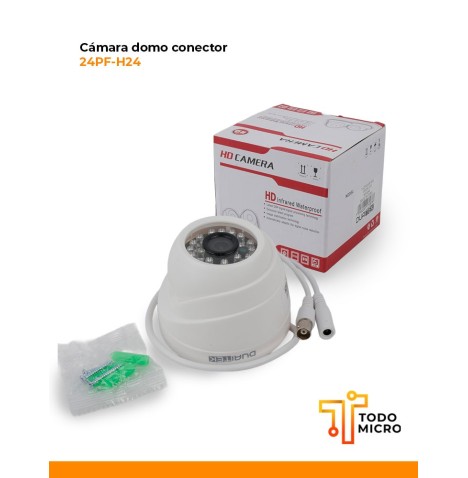 Cámara domo conector BNC 2MP 24 Led IR para interior seguridad pára el hogar o local